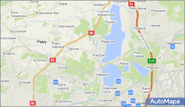 mapa Preczów, Preczów na mapie Targeo