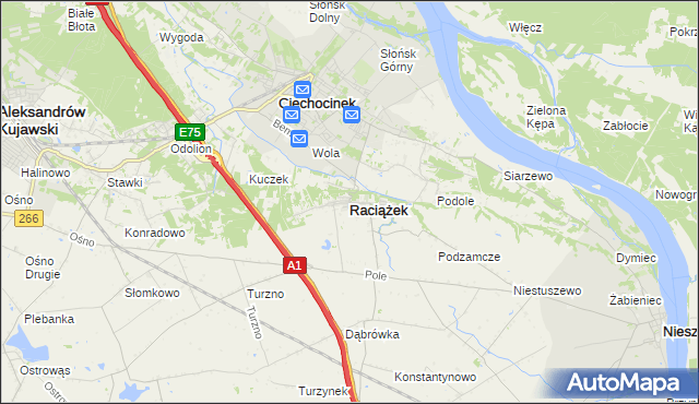 mapa Raciążek, Raciążek na mapie Targeo