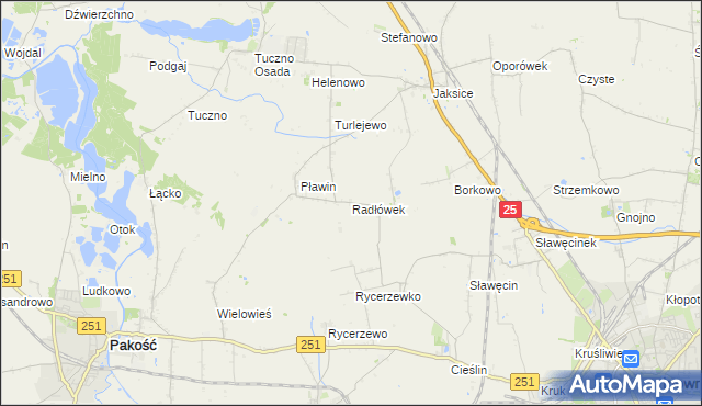 mapa Radłówek, Radłówek na mapie Targeo