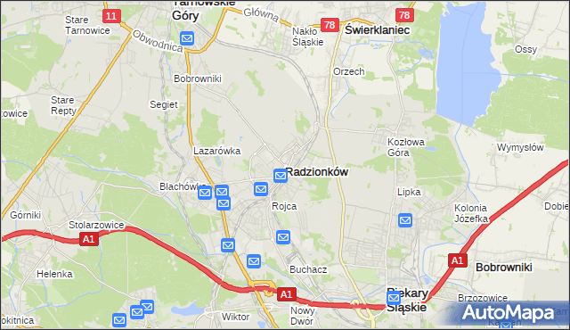 mapa Radzionków, Radzionków na mapie Targeo