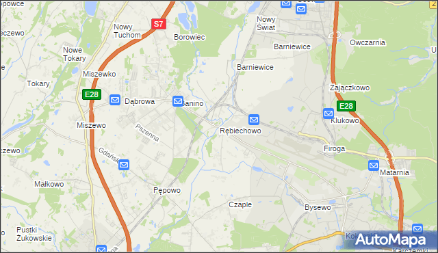 mapa Rębiechowo, Rębiechowo na mapie Targeo