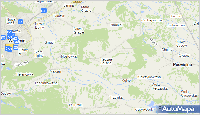 mapa Ręczaje Polskie, Ręczaje Polskie na mapie Targeo