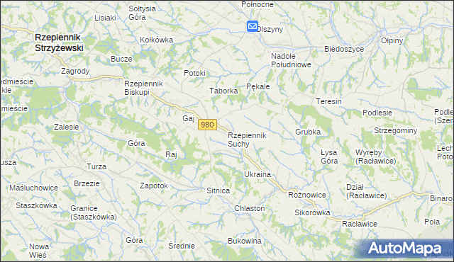 mapa Rzepiennik Suchy, Rzepiennik Suchy na mapie Targeo