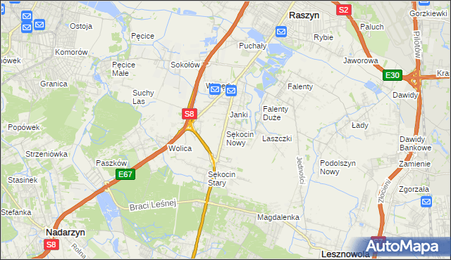 mapa Sękocin Nowy, Sękocin Nowy na mapie Targeo