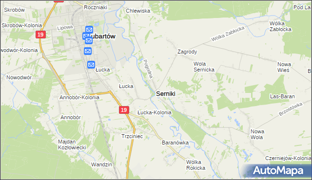 mapa Serniki, Serniki na mapie Targeo