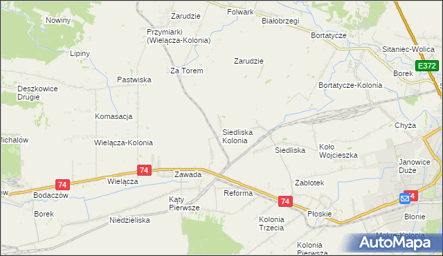 mapa Siedliska Kolonia, Siedliska Kolonia na mapie Targeo