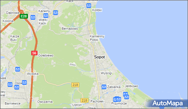 mapa Sopotu, Sopot na mapie Targeo