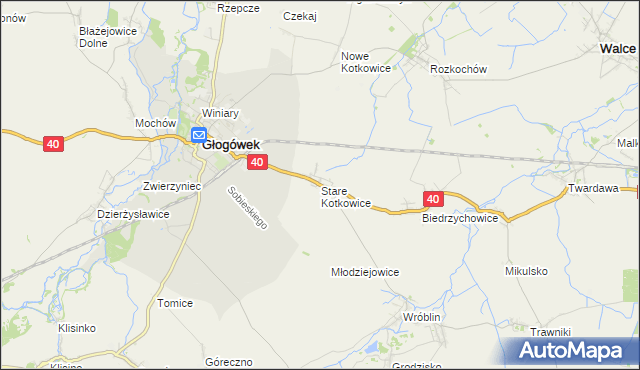 mapa Stare Kotkowice, Stare Kotkowice na mapie Targeo