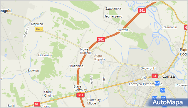 mapa Stare Kupiski, Stare Kupiski na mapie Targeo