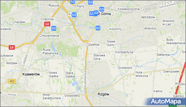 mapa Starowa Góra, Starowa Góra na mapie Targeo