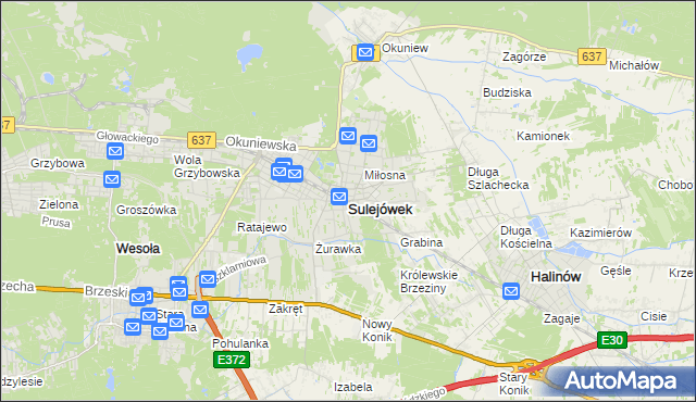 mapa Sulejówek, Sulejówek na mapie Targeo