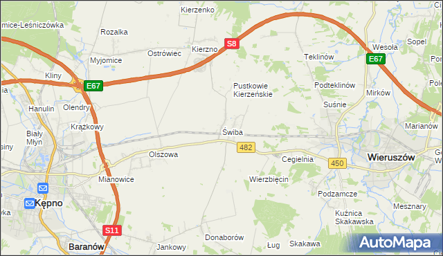 mapa Świba, Świba na mapie Targeo