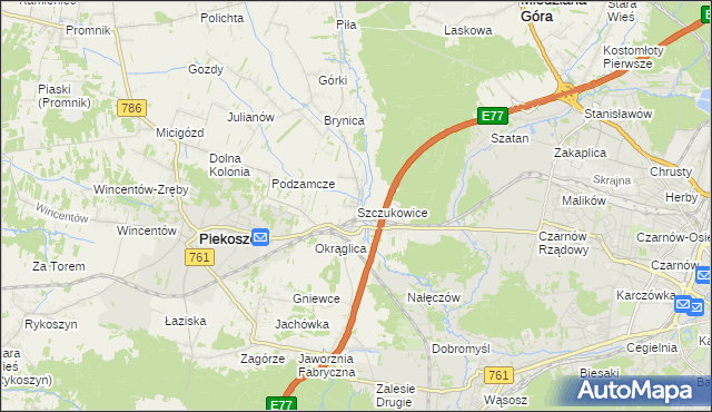 mapa Szczukowice, Szczukowice na mapie Targeo