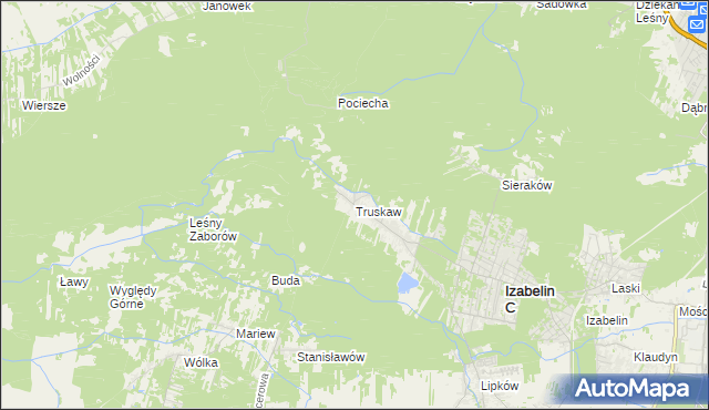 mapa Truskaw, Truskaw na mapie Targeo