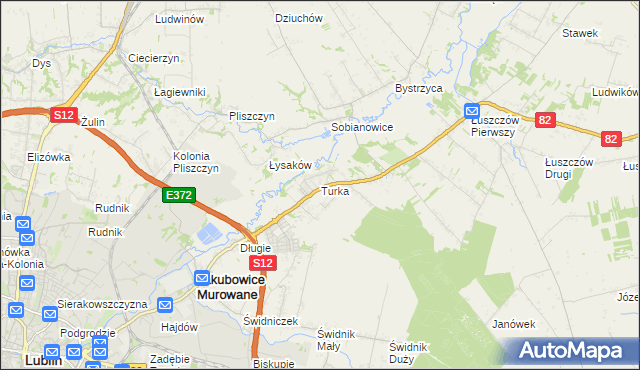 mapa Turka gmina Wólka, Turka gmina Wólka na mapie Targeo