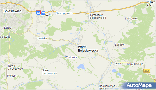 mapa Warta Bolesławiecka, Warta Bolesławiecka na mapie Targeo