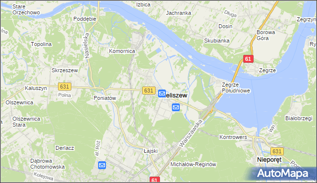 mapa Wieliszew, Wieliszew na mapie Targeo
