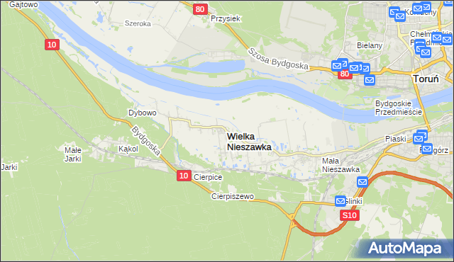 mapa Wielka Nieszawka, Wielka Nieszawka na mapie Targeo