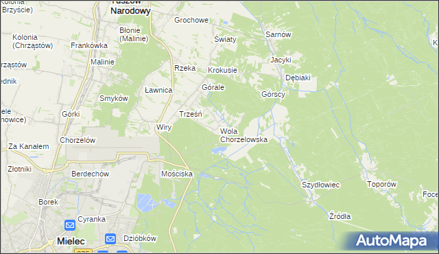 mapa Wola Chorzelowska, Wola Chorzelowska na mapie Targeo