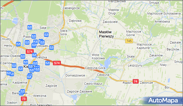 mapa Wola Kopcowa, Wola Kopcowa na mapie Targeo