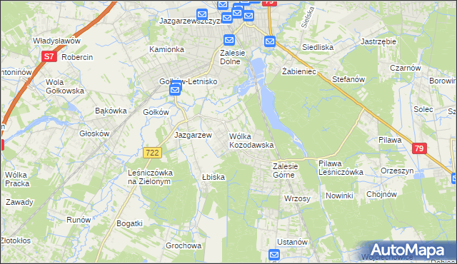 mapa Wólka Kozodawska, Wólka Kozodawska na mapie Targeo