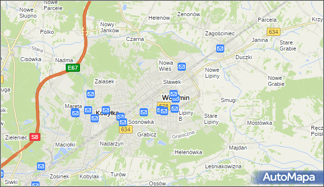 mapa Wołomin, Wołomin na mapie Targeo