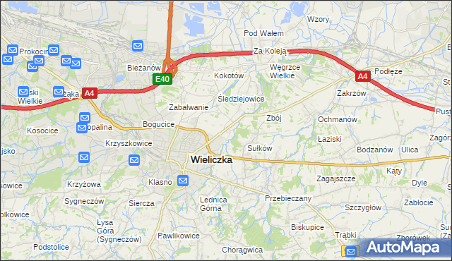 mapa Zabawa gmina Wieliczka, Zabawa gmina Wieliczka na mapie Targeo