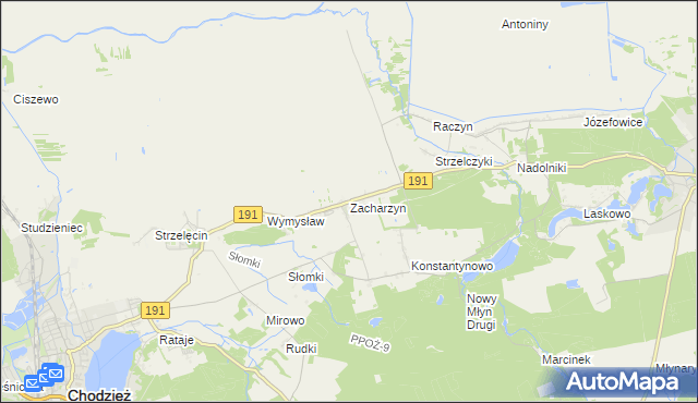 mapa Zacharzyn, Zacharzyn na mapie Targeo
