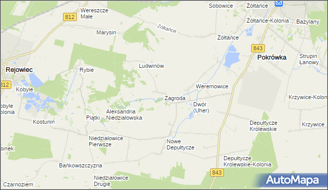 mapa Zagroda gmina Chełm, Zagroda gmina Chełm na mapie Targeo