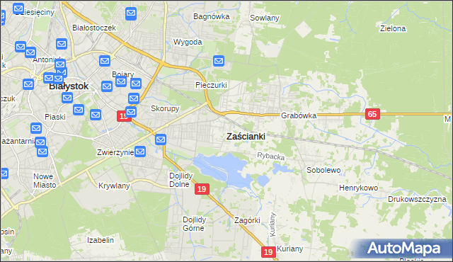 mapa Zaścianki gmina Supraśl, Zaścianki gmina Supraśl na mapie Targeo