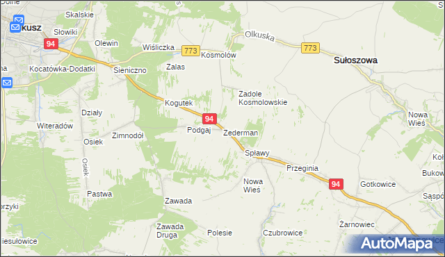 mapa Zederman, Zederman na mapie Targeo