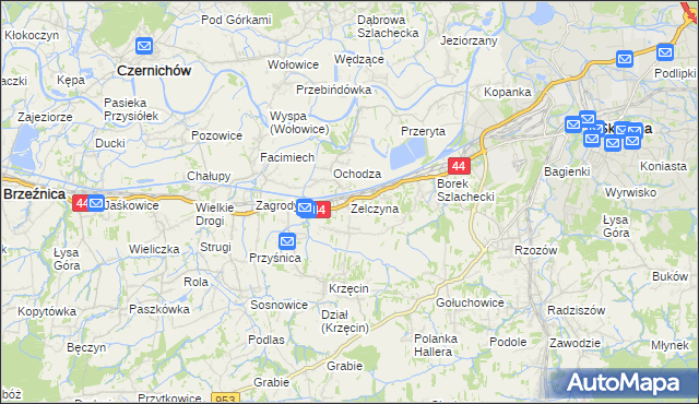mapa Zelczyna, Zelczyna na mapie Targeo