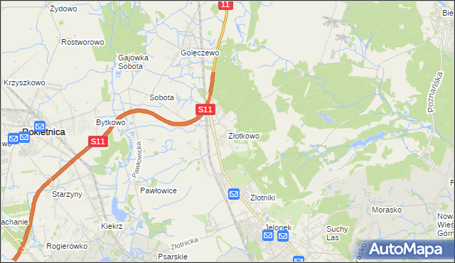 mapa Złotkowo, Złotkowo na mapie Targeo