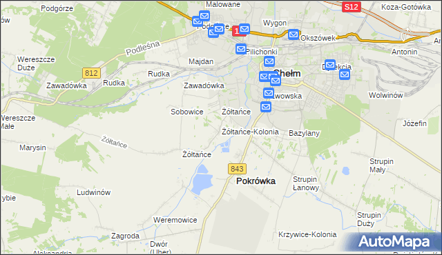 mapa Żółtańce-Kolonia, Żółtańce-Kolonia na mapie Targeo