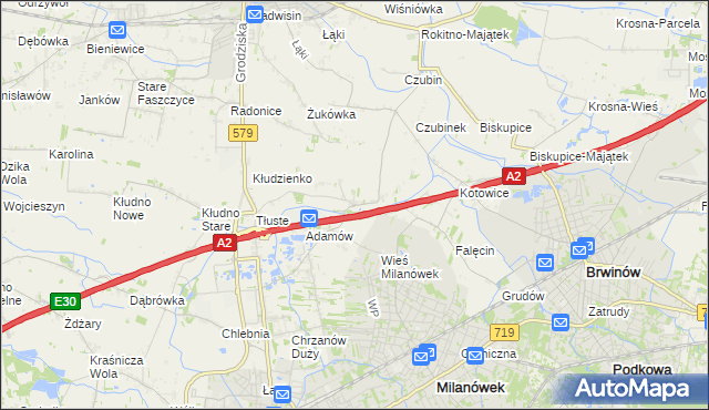mapa Żuków gmina Grodzisk Mazowiecki, Żuków gmina Grodzisk Mazowiecki na mapie Targeo