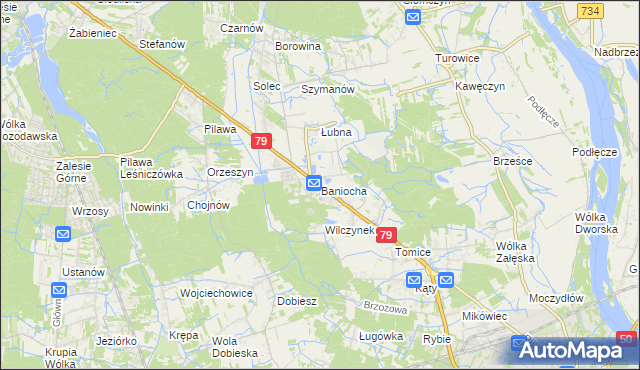 mapa Baniocha, Baniocha na mapie Targeo