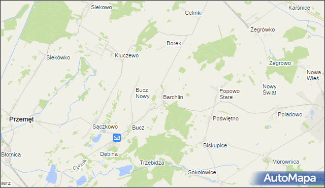 mapa Barchlin, Barchlin na mapie Targeo