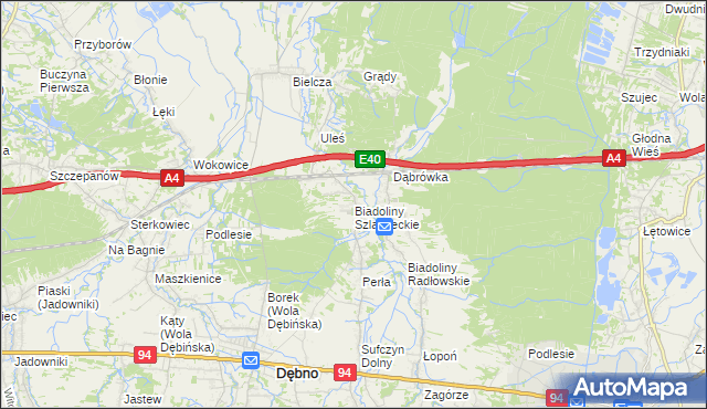 mapa Biadoliny Szlacheckie, Biadoliny Szlacheckie na mapie Targeo