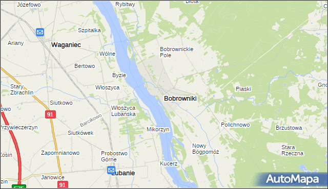mapa Bobrowniki powiat lipnowski, Bobrowniki powiat lipnowski na mapie Targeo
