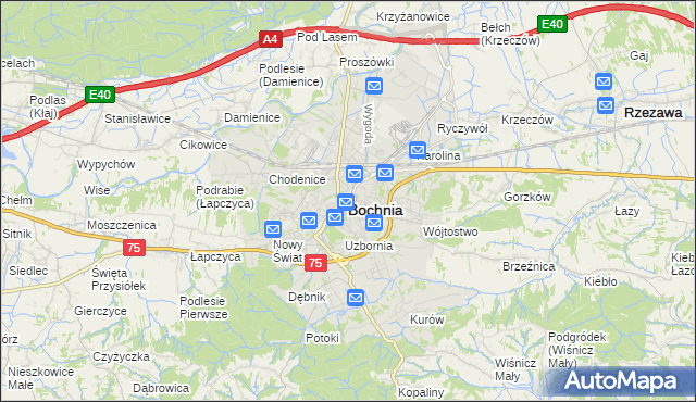 mapa Bochni, Bochnia na mapie Targeo