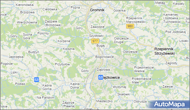 mapa Bogoniowice, Bogoniowice na mapie Targeo