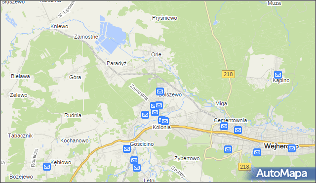 mapa Bolszewo, Bolszewo na mapie Targeo