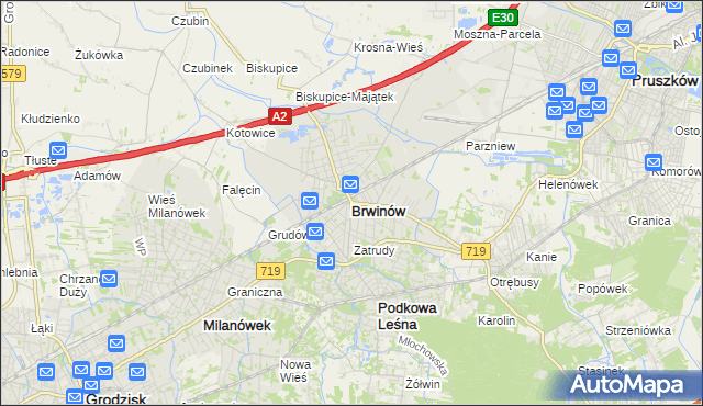 mapa Brwinów, Brwinów na mapie Targeo