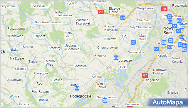 mapa Brzezna, Brzezna na mapie Targeo