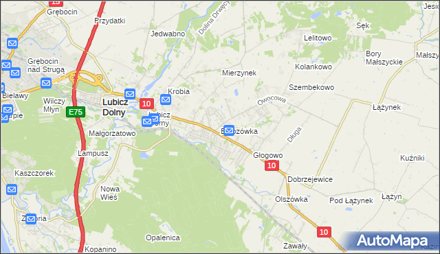 mapa Brzozówka gmina Obrowo, Brzozówka gmina Obrowo na mapie Targeo