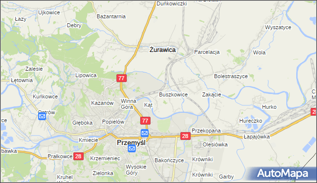 mapa Buszkowice gmina Żurawica, Buszkowice gmina Żurawica na mapie Targeo