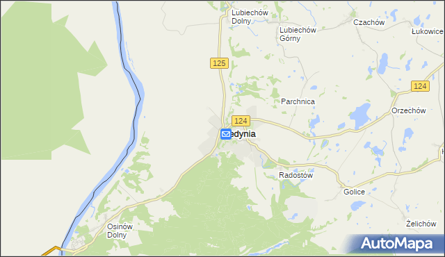 mapa Cedynia, Cedynia na mapie Targeo