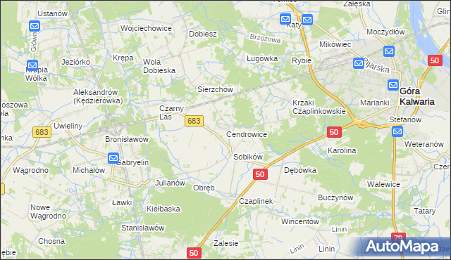 mapa Cendrowice, Cendrowice na mapie Targeo