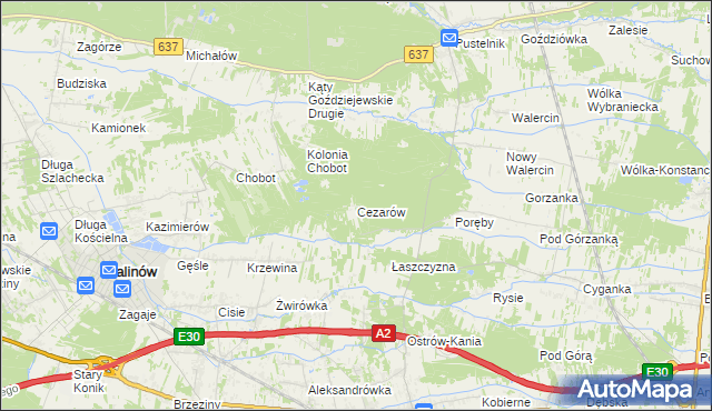 mapa Cezarów, Cezarów na mapie Targeo