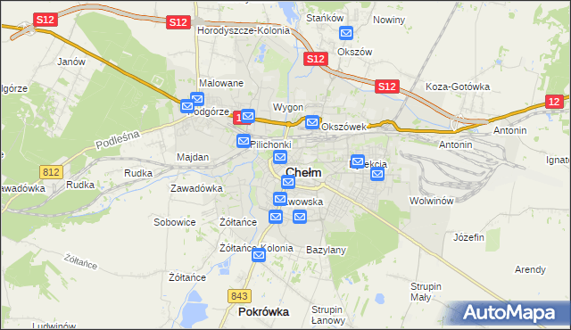 mapa Chełma, Chełm na mapie Targeo